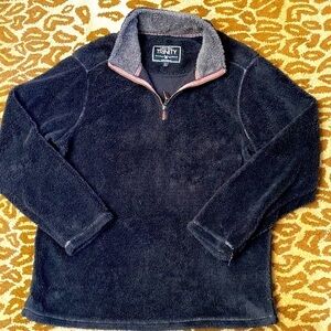 Tribal- Brown Sherpa 1/4 Zip Pullover Shirt Mens L red zipper warm Cozy
